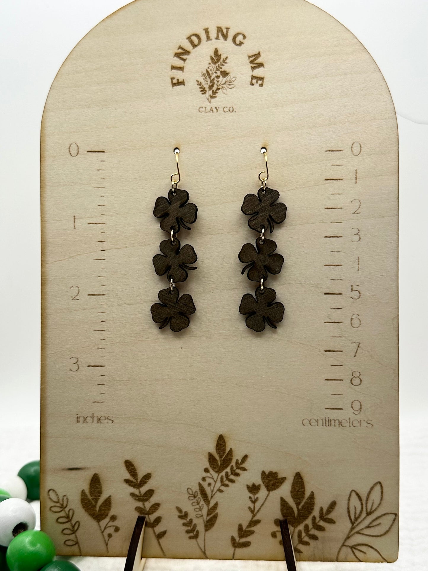 Wooden Clover Dangles