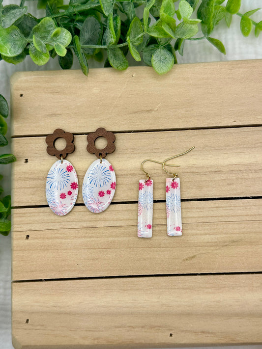 Firework Print Dangles