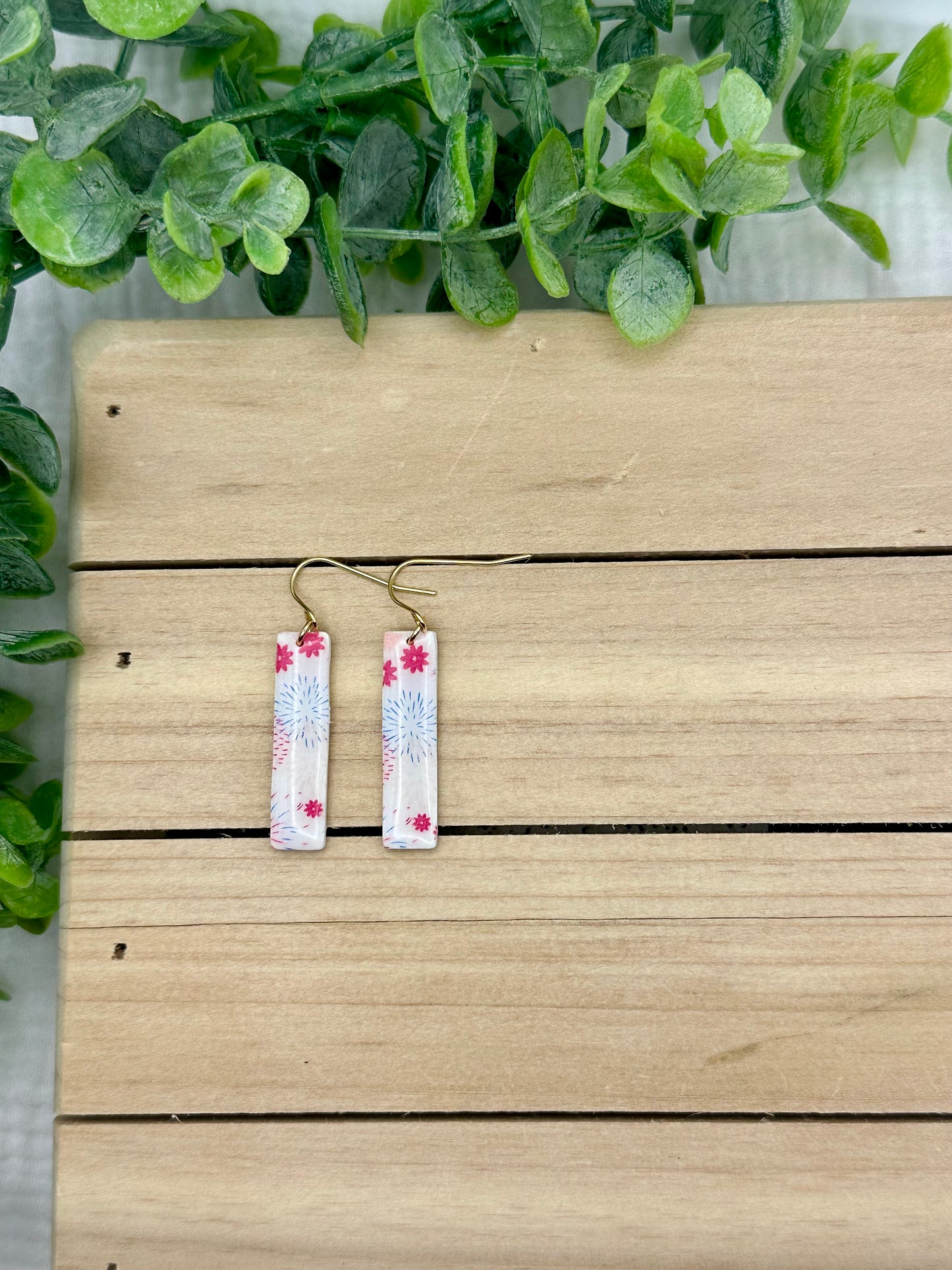 Firework Print Dangles