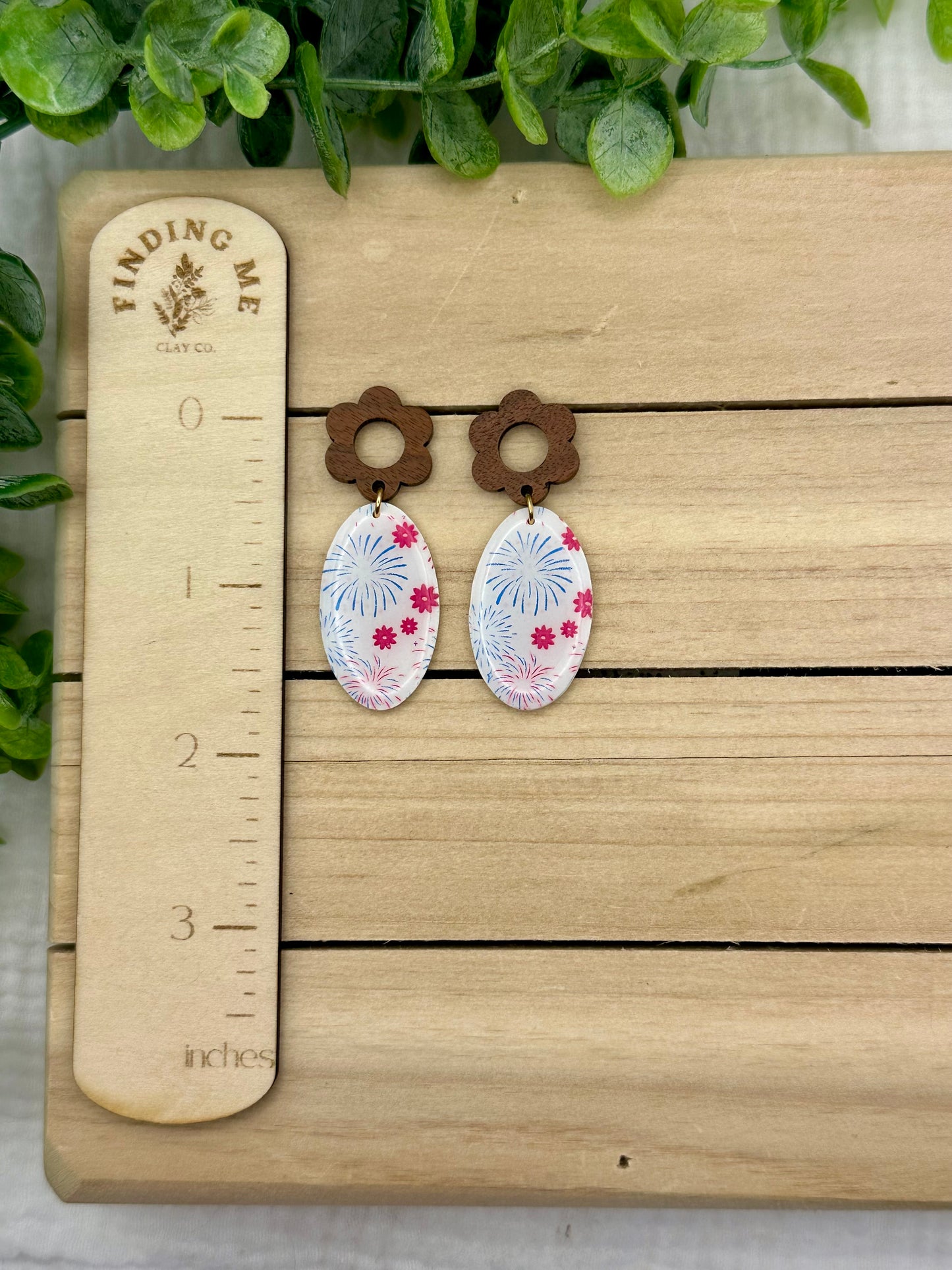 Firework Print Dangles