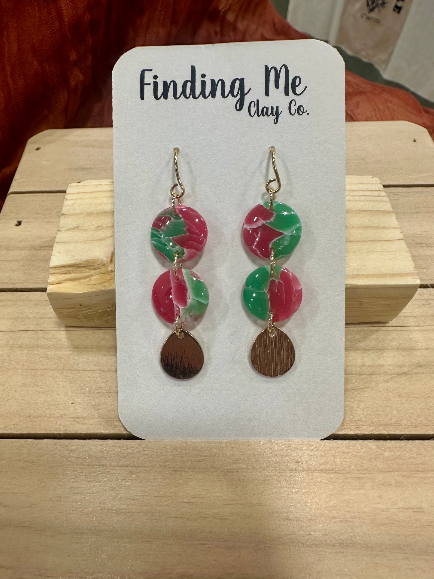 Red and Green Christmas Marbled