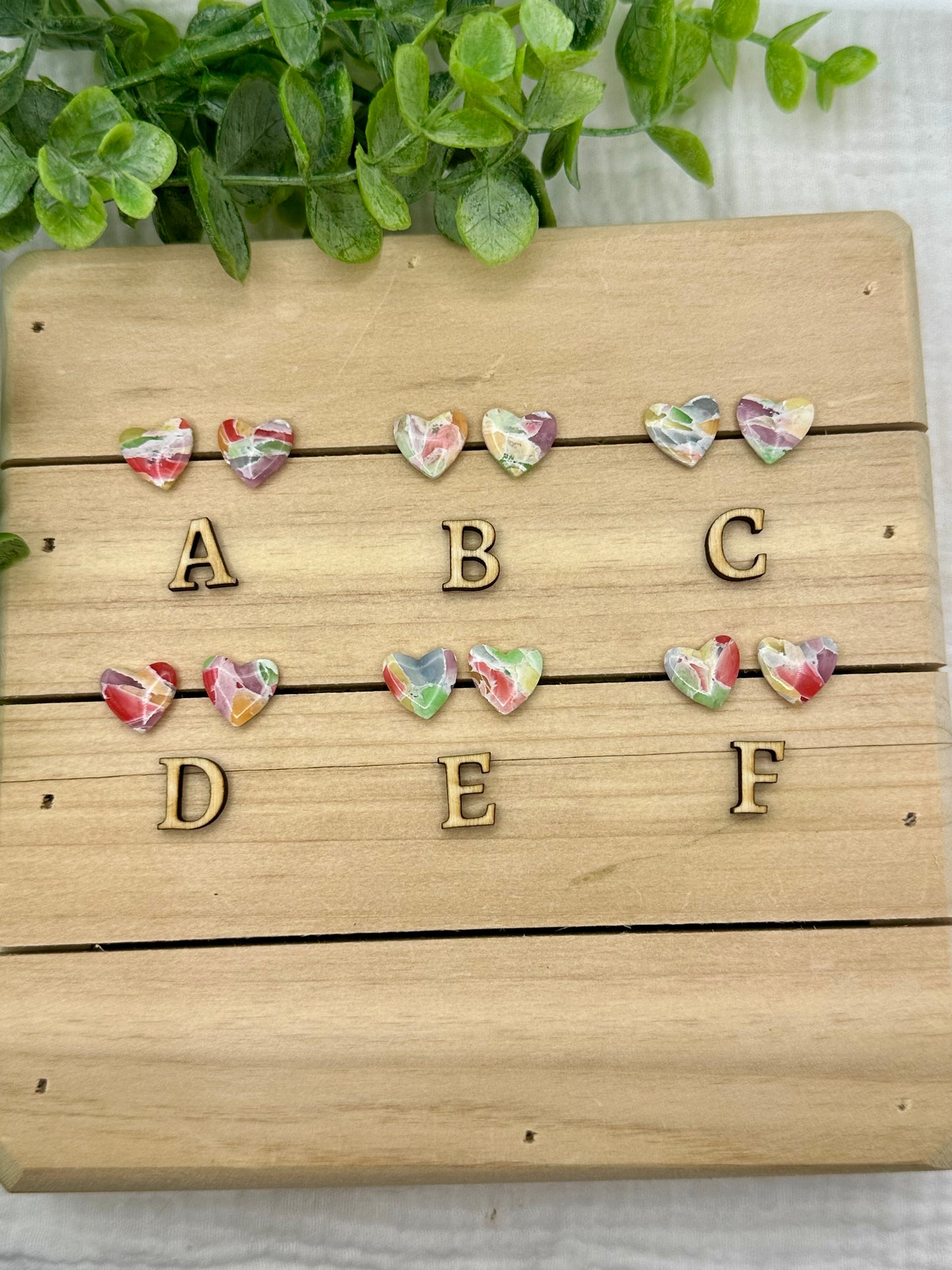 Rainbow Marbled Earrings