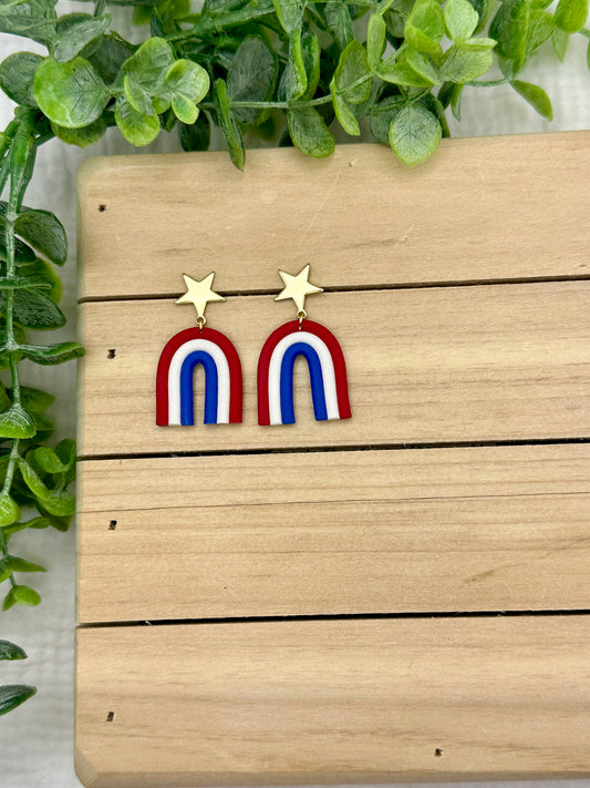 Red White and Blue Rainbow Dangles