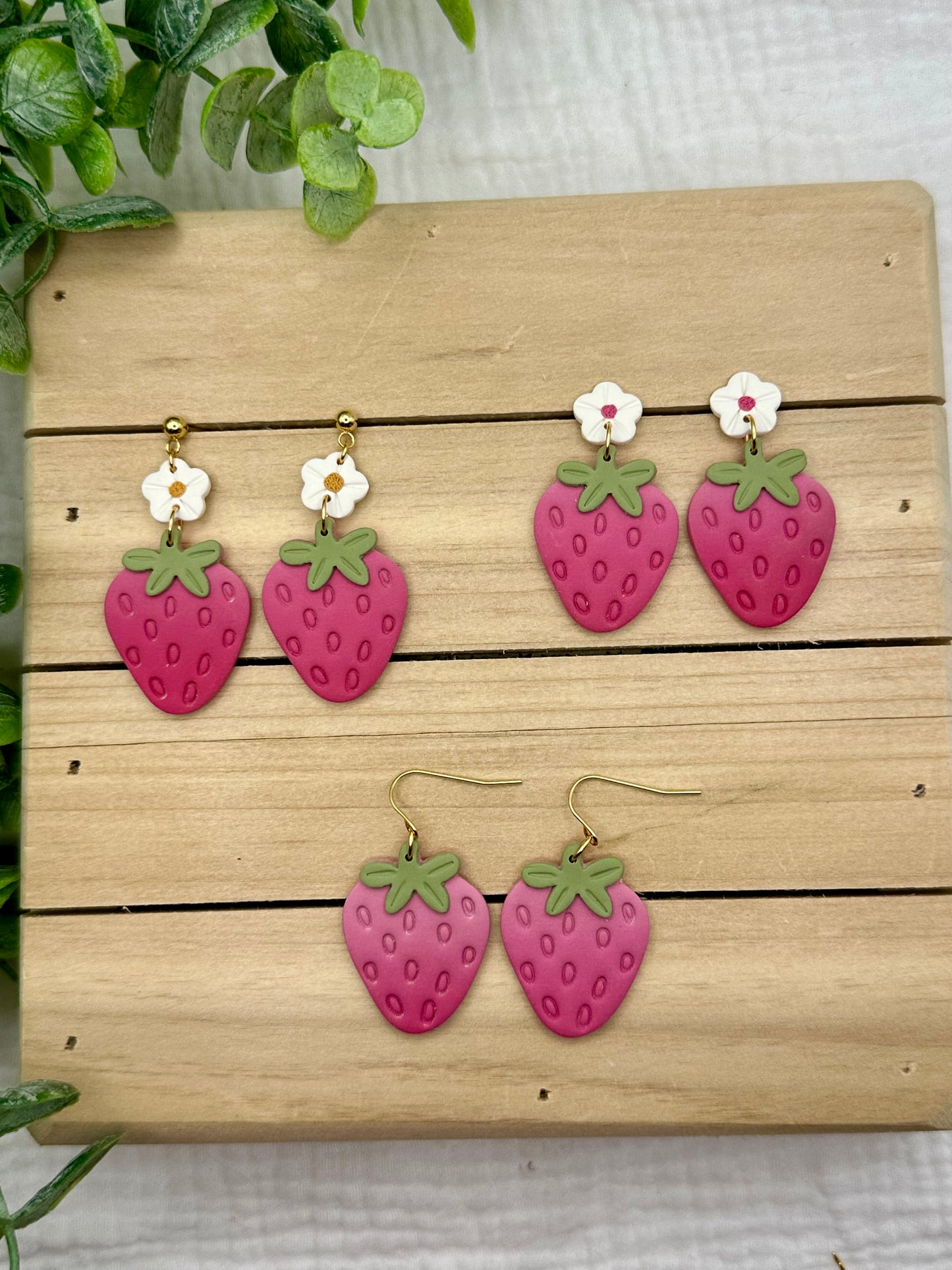 Pink Strawberry Dangles