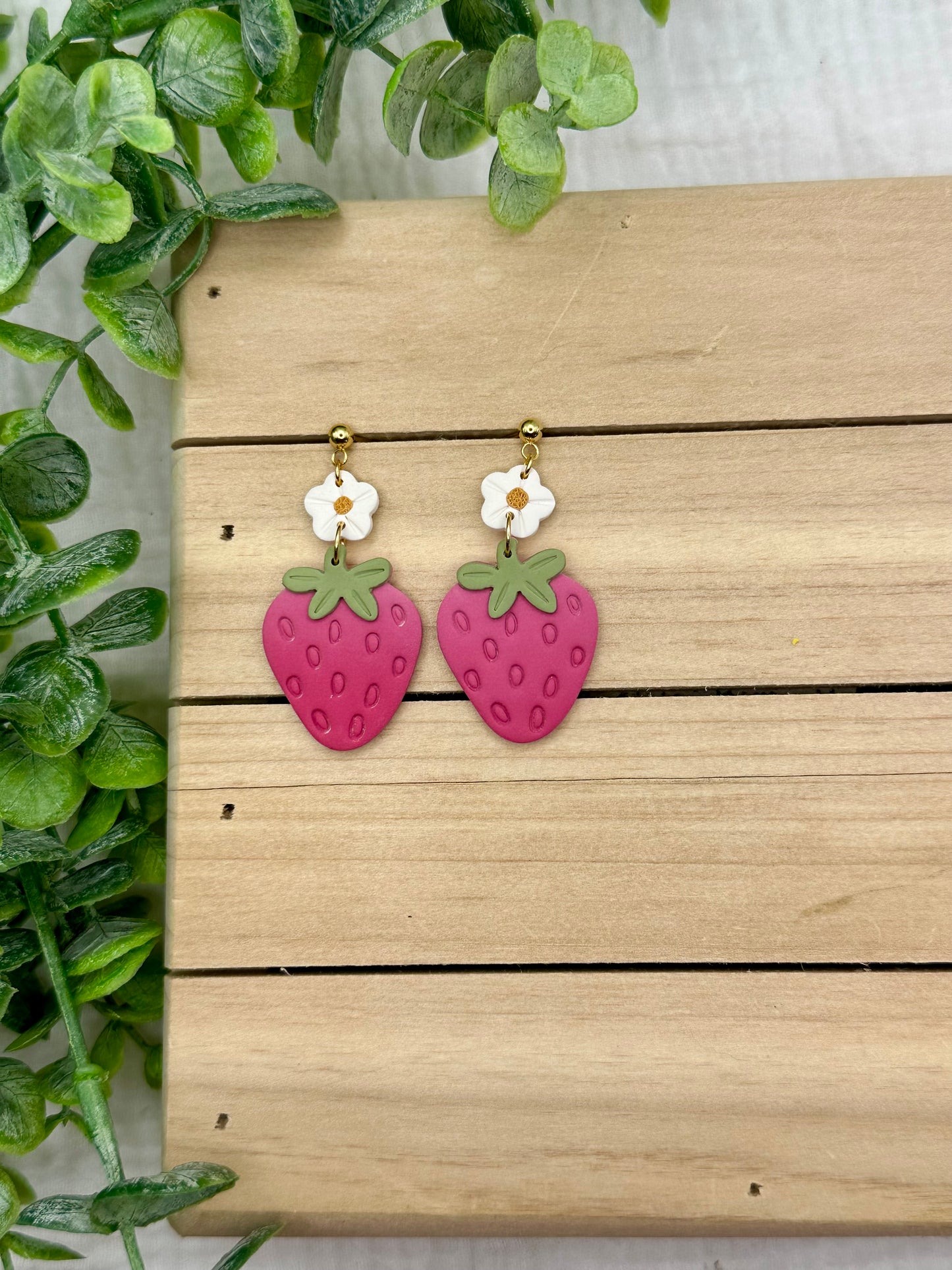 Pink Strawberry Dangles