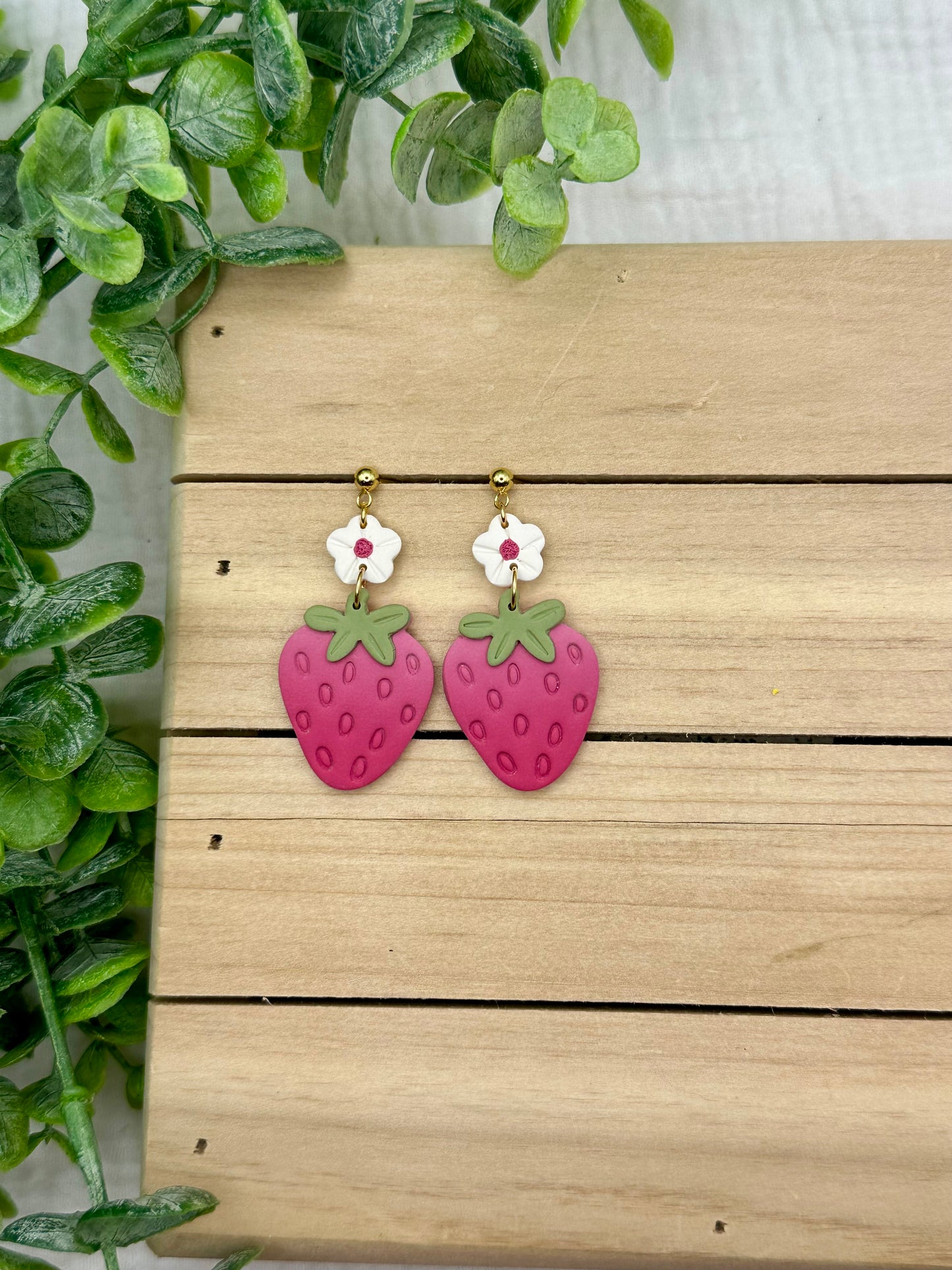 Pink Strawberry Dangles