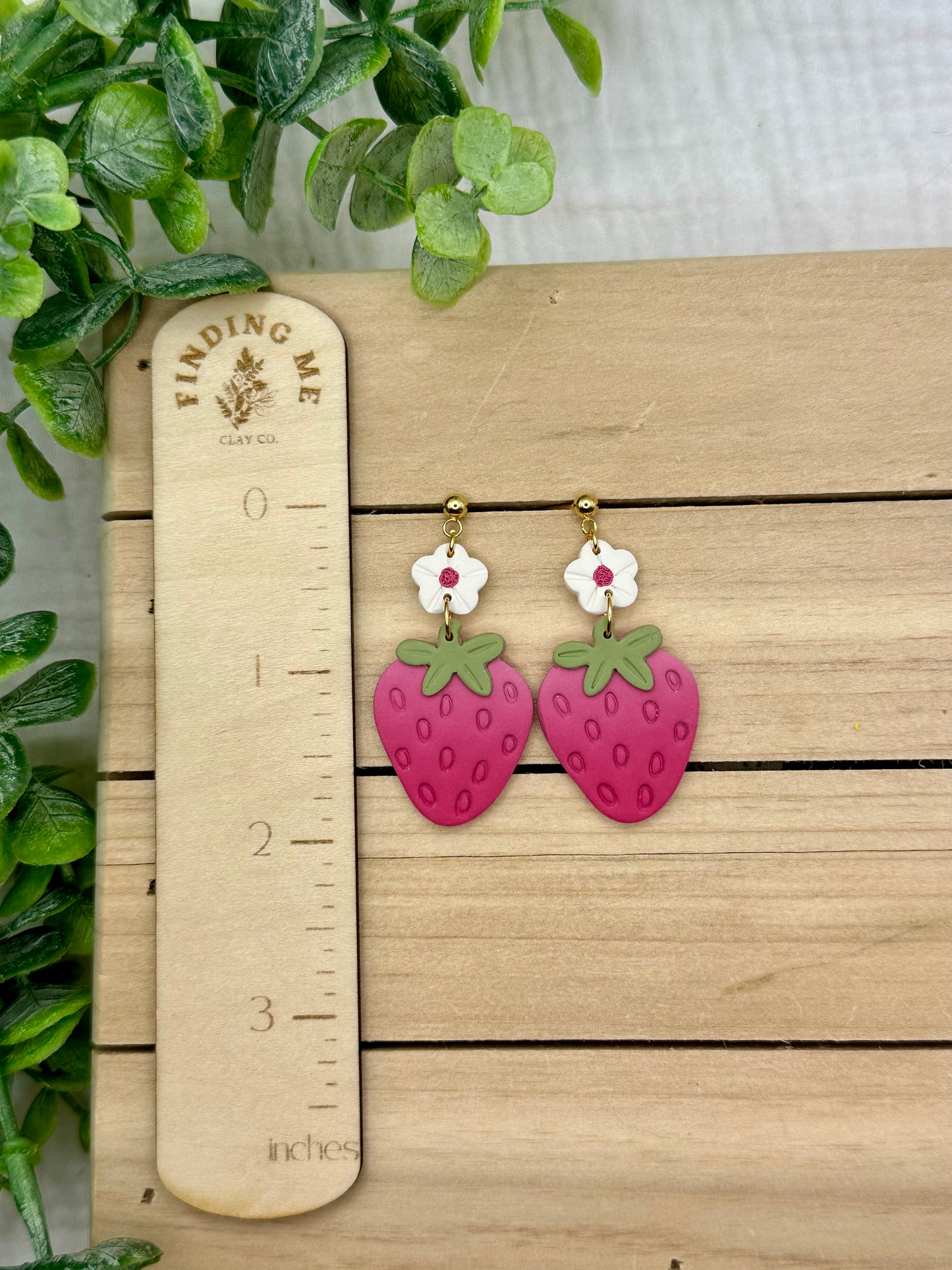 Pink Strawberry Dangles