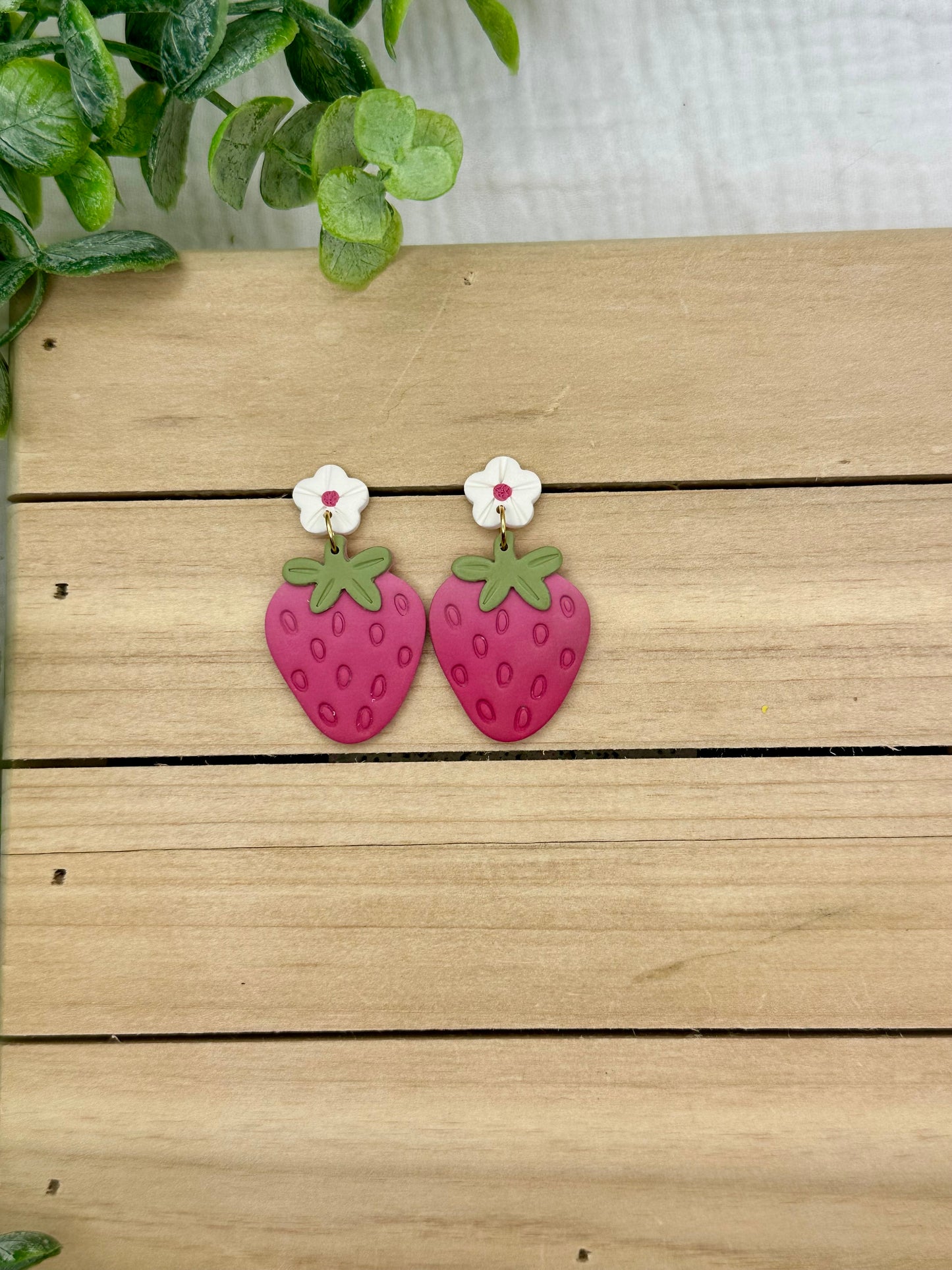 Pink Strawberry Dangles