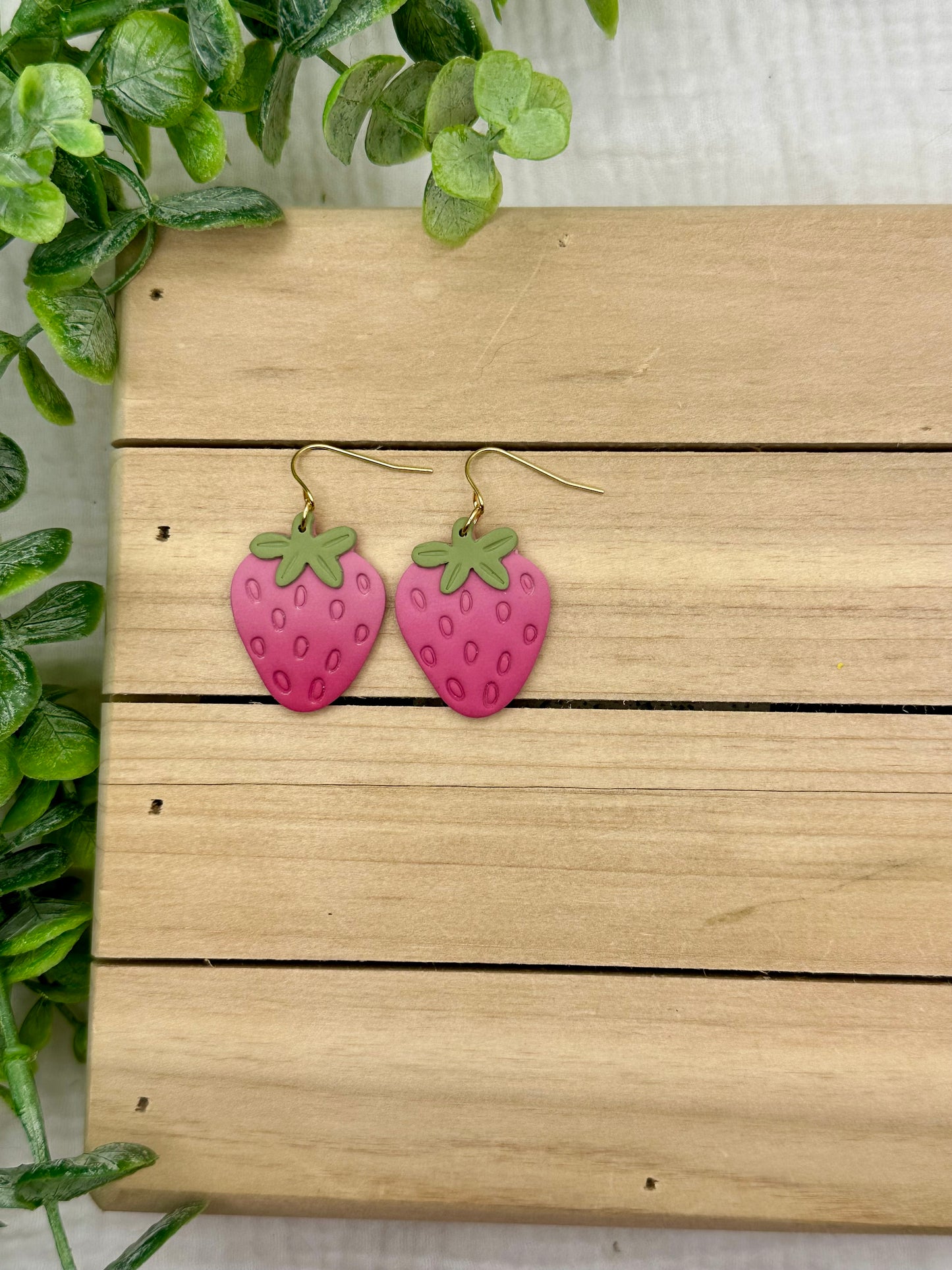 Pink Strawberry Dangles