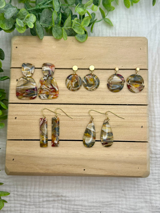 Alcohol  ink Marbled Dangles