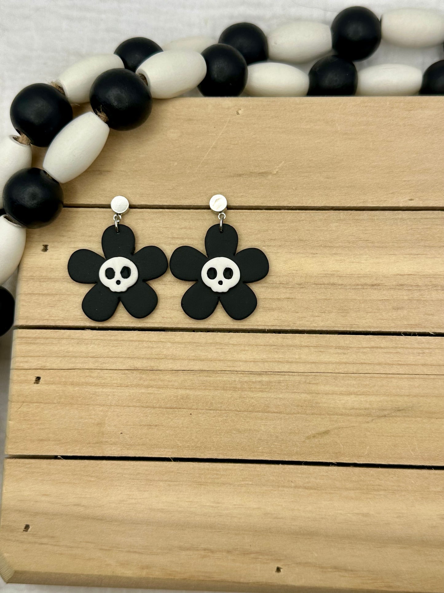 Daisy Skull Dangles