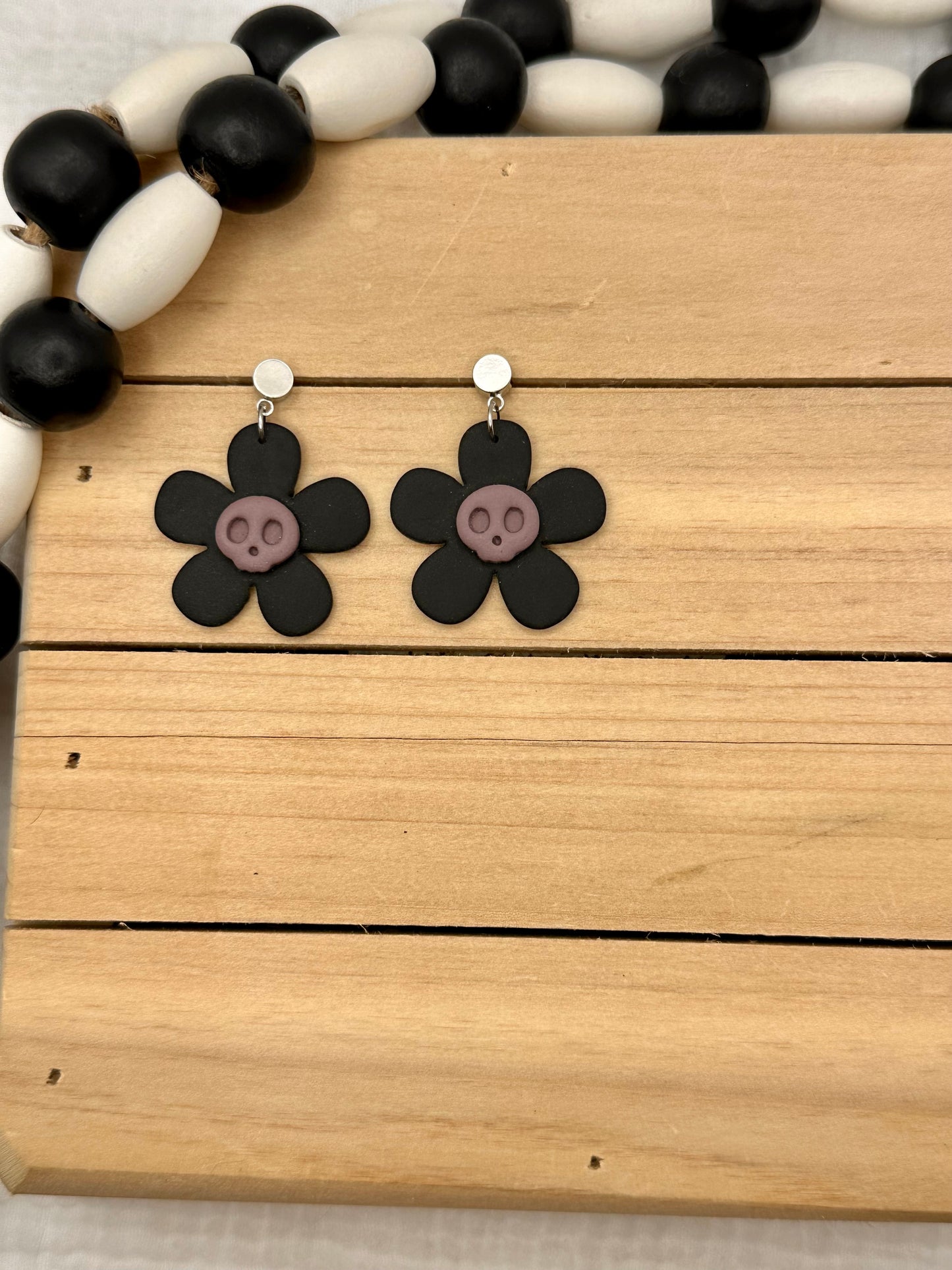 Daisy Skull Dangles