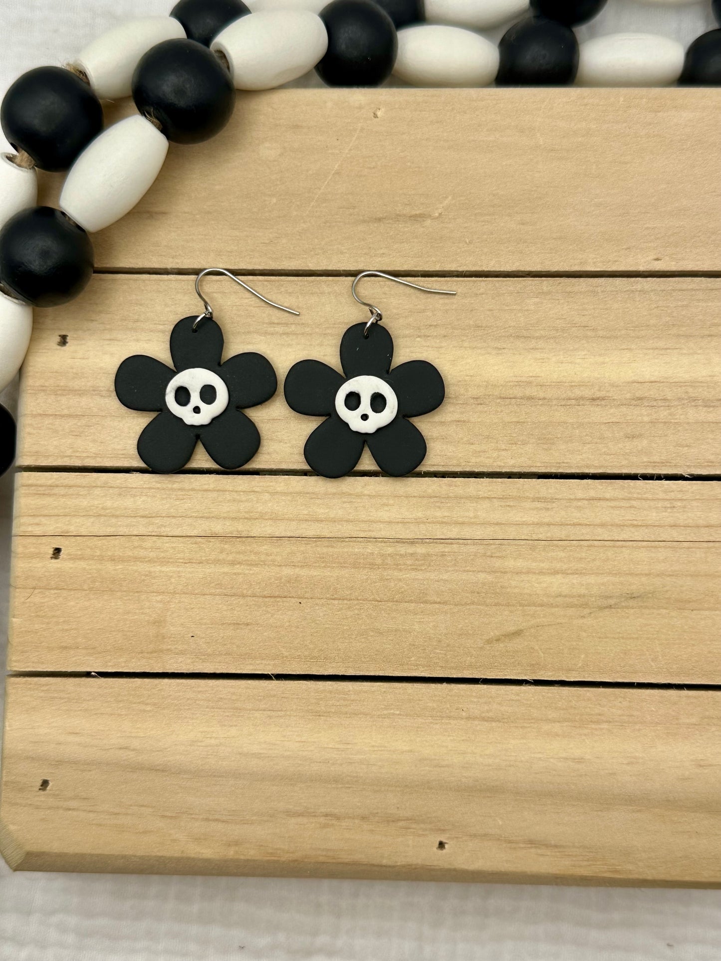 Daisy Skull Dangles